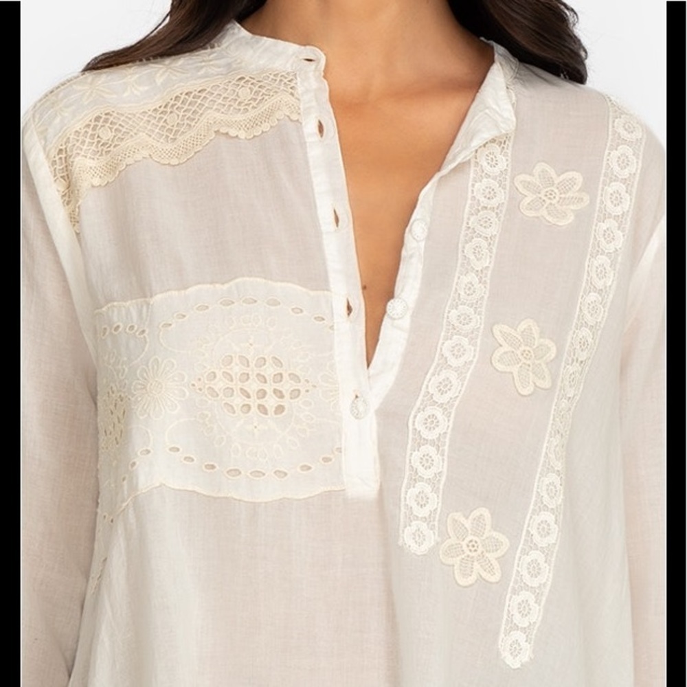 🔥🔥NWT Johnny Was Kit Patchwork Natural Cotton Tunic Size Small - Picture 13 of 16